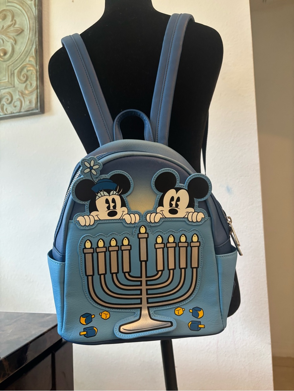 Blue Mickey & Minnie Hanukkah Mini Backpack